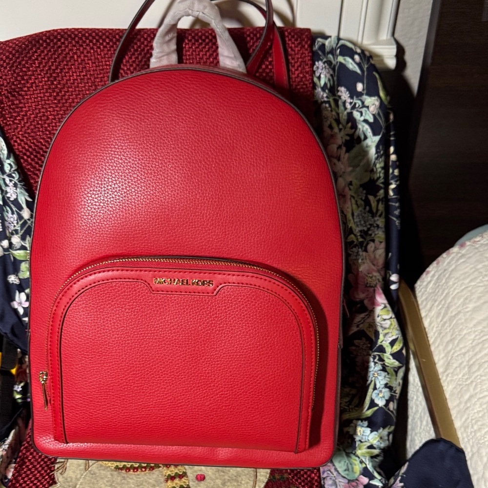 Michael Kors Cherry Red Backpack